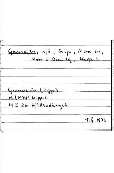 Bild på arkivkortet för arkivposten Grundsjön