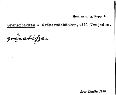 Bild på arkivkortet för arkivposten Gränerbäcken