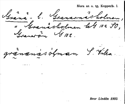 Bild på arkivkortet för arkivposten Gränäholmen l. Granarnäsholmen