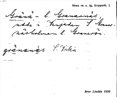 Bild på arkivkortet för arkivposten Gränänäs l. Granarnäs