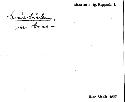 Bild på arkivkortet för arkivposten Gräsbäcken, se Grasbäcken