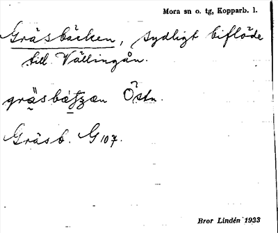 Bild på arkivkortet för arkivposten Gräsbäcken