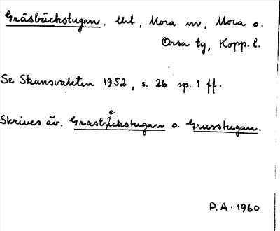 Bild på arkivkortet för arkivposten Gräsbäckstugan