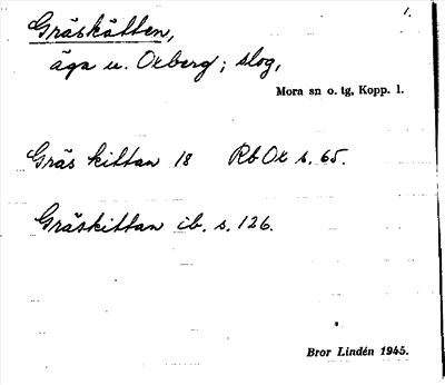 Bild på arkivkortet för arkivposten Gräskätten