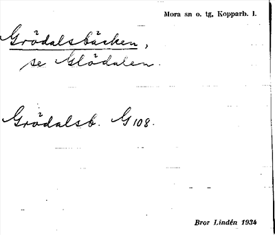 Bild på arkivkortet för arkivposten Grödalsbäcken, se Glödalen