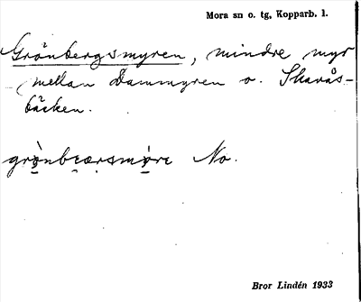 Bild på arkivkortet för arkivposten Grönbergsmyren