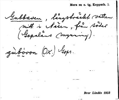 Bild på arkivkortet för arkivposten Gubbaven