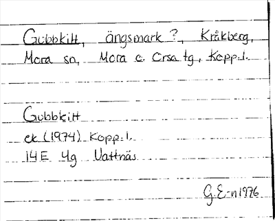 Bild på arkivkortet för arkivposten Gubbkitt