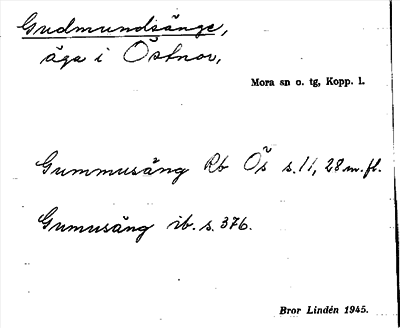 Bild på arkivkortet för arkivposten Gudmundsänge