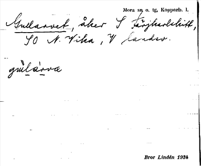 Bild på arkivkortet för arkivposten Gullarvet