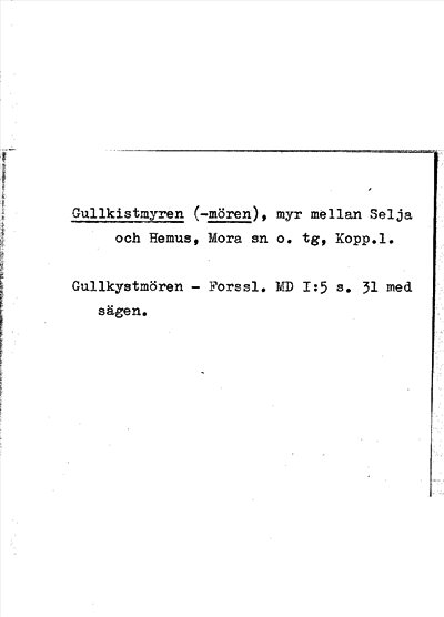 Bild på arkivkortet för arkivposten Gullkistmyren (Gullkistmören)