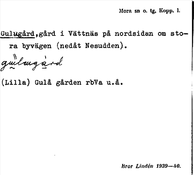 Bild på arkivkortet för arkivposten Gulugård