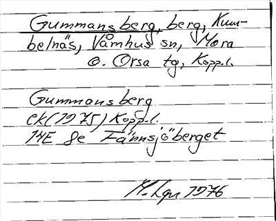 Bild på arkivkortet för arkivposten Gummansberg