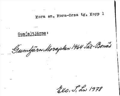 Bild på arkivkortet för arkivposten Gum(m)tjärne