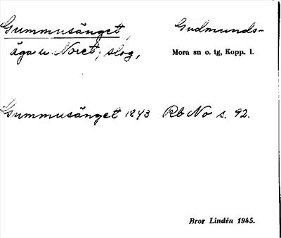 Bild på arkivkortet för arkivposten Gummusänget