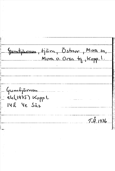 Bild på arkivkortet för arkivposten Gumtjärnen