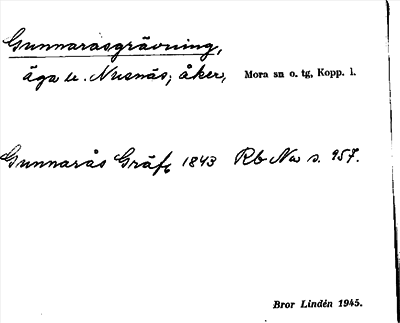 Bild på arkivkortet för arkivposten Gunnarasgrävning
