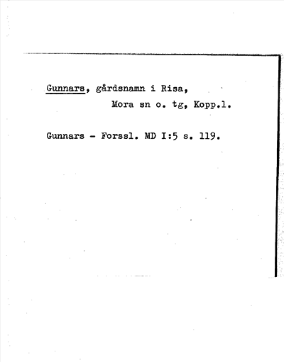 Bild på arkivkortet för arkivposten Gunnars