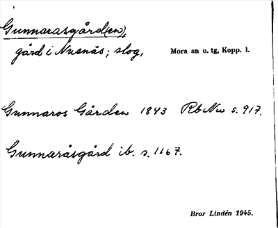 Bild på arkivkortet för arkivposten Gunnarsgård(en)