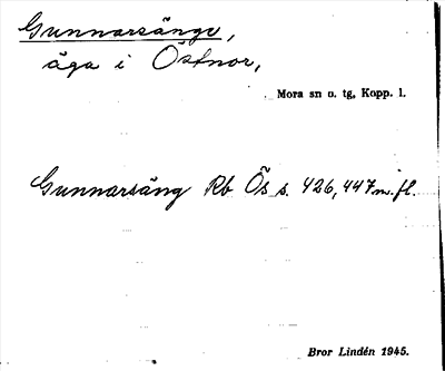 Bild på arkivkortet för arkivposten Gunnarsänge