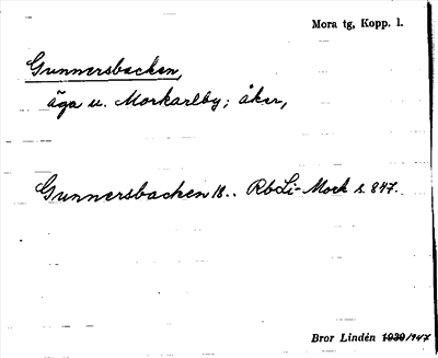 Bild på arkivkortet för arkivposten Gunnersbacken