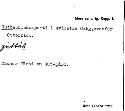 Bild på arkivkortet för arkivposten Gutbäck