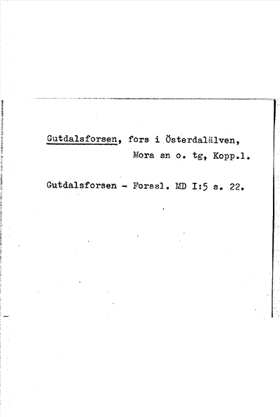 Bild på arkivkortet för arkivposten Gutdalsforsen