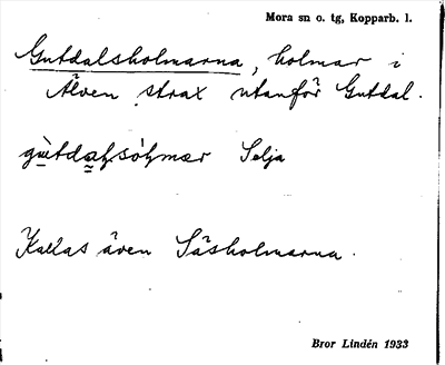 Bild på arkivkortet för arkivposten Gutdalsholmarna