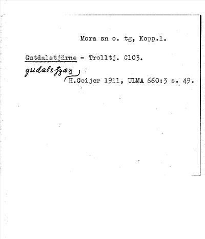 Bild på arkivkortet för arkivposten Gutdalstjärne