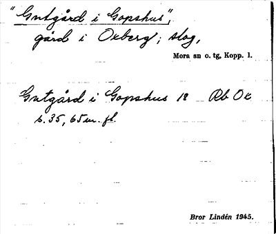 Bild på arkivkortet för arkivposten »Gutgård i Gopshus»