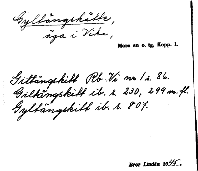 Bild på arkivkortet för arkivposten Gyltängskätte