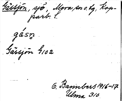 Bild på arkivkortet för arkivposten Gässjön