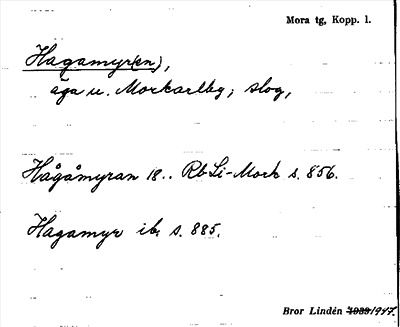 Bild på arkivkortet för arkivposten Hagamyr(en)