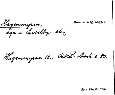 Bild på arkivkortet för arkivposten Hagenmyren
