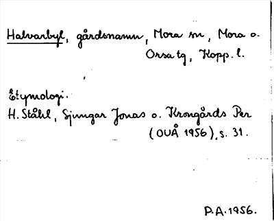 Bild på arkivkortet för arkivposten Halvanbyl