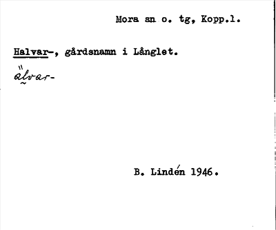 Bild på arkivkortet för arkivposten Halvar-