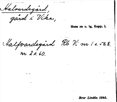 Bild på arkivkortet för arkivposten Halvardsgård