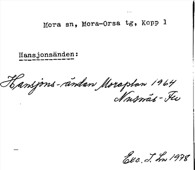 Bild på arkivkortet för arkivposten Hansjonsänden