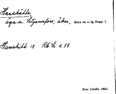 Bild på arkivkortet för arkivposten Hanskätte