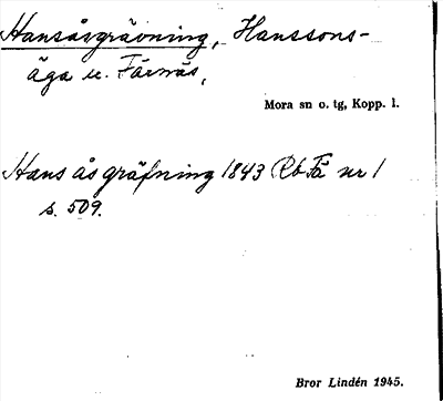 Bild på arkivkortet för arkivposten Hansåsgrävning