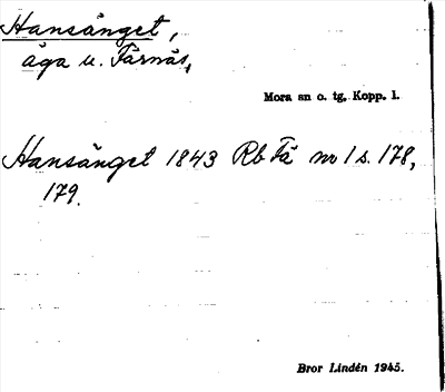 Bild på arkivkortet för arkivposten Hansänget