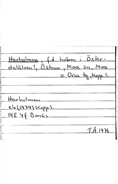 Bild på arkivkortet för arkivposten Harholmen