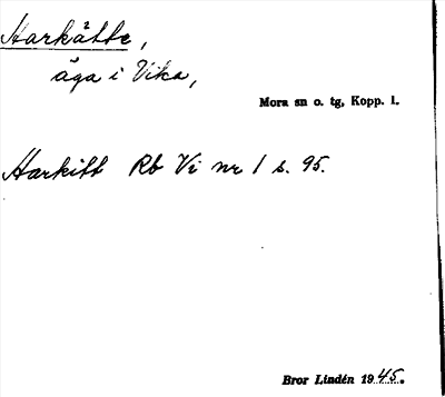 Bild på arkivkortet för arkivposten Harkätte