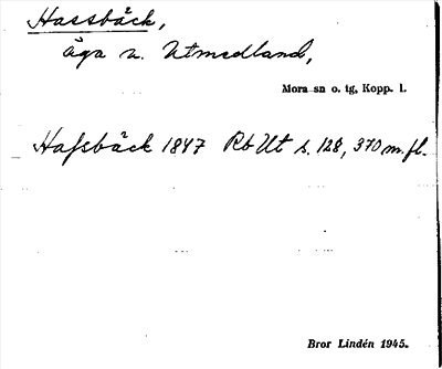 Bild på arkivkortet för arkivposten Hassbäck