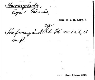 Bild på arkivkortet för arkivposten Havergärde