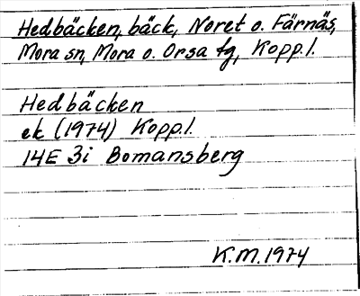 Bild på arkivkortet för arkivposten Hedbäcken