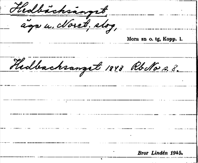 Bild på arkivkortet för arkivposten Hedbäcksänget