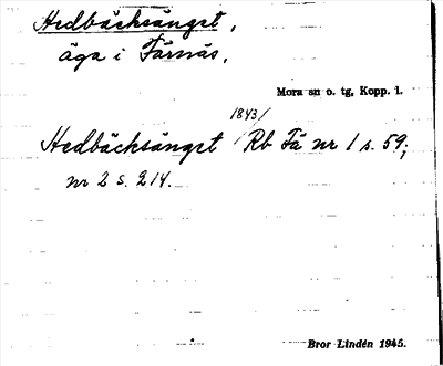 Bild på arkivkortet för arkivposten Hedbäcksänget