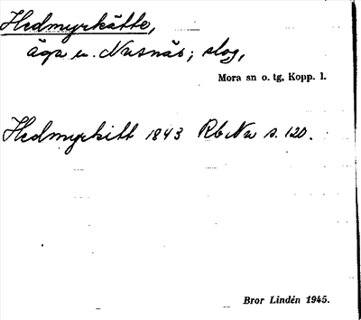 Bild på arkivkortet för arkivposten Hedmyrkätte