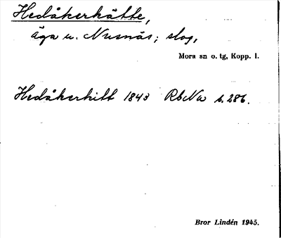 Bild på arkivkortet för arkivposten Hedåkerkätte